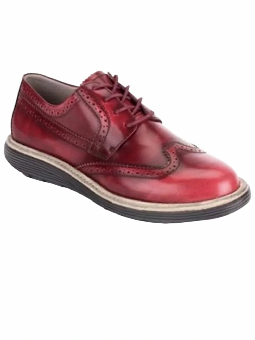 Rockport Tru-Walk Zero Welt Oxford wingtip leather Cordovan/Berry size 10W NWOT